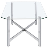 Cronin Rectangular Tempered Glass Top Cocktail Coffee Table Chrome