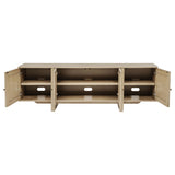 Kailani 79-inch 4-door Cane TV Stand Media Console Beige Oak