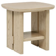 Tampa Furniture Outlet - Coaster - Kailani Coastal Square End Side Table with Shelf Beige Oak - 706587