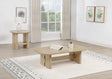 Tampa Furniture Outlet - Coaster - Kailani 2-piece Coastal Coffee and End Table Set Beige Oak - 706588-S2