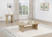 Tampa Furniture Outlet - Coaster - Kailani 2-piece Coastal Coffee and End Table Set Beige Oak - 706588-S2