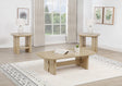 Tampa Furniture Outlet - Coaster - Kailani 3-piece Coastal Coffee and End Table Set Beige Oak - 706588-S3