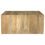 Benton Square Solid Mango Wood Coffee Table Natural - Tampa Furniture Outlet