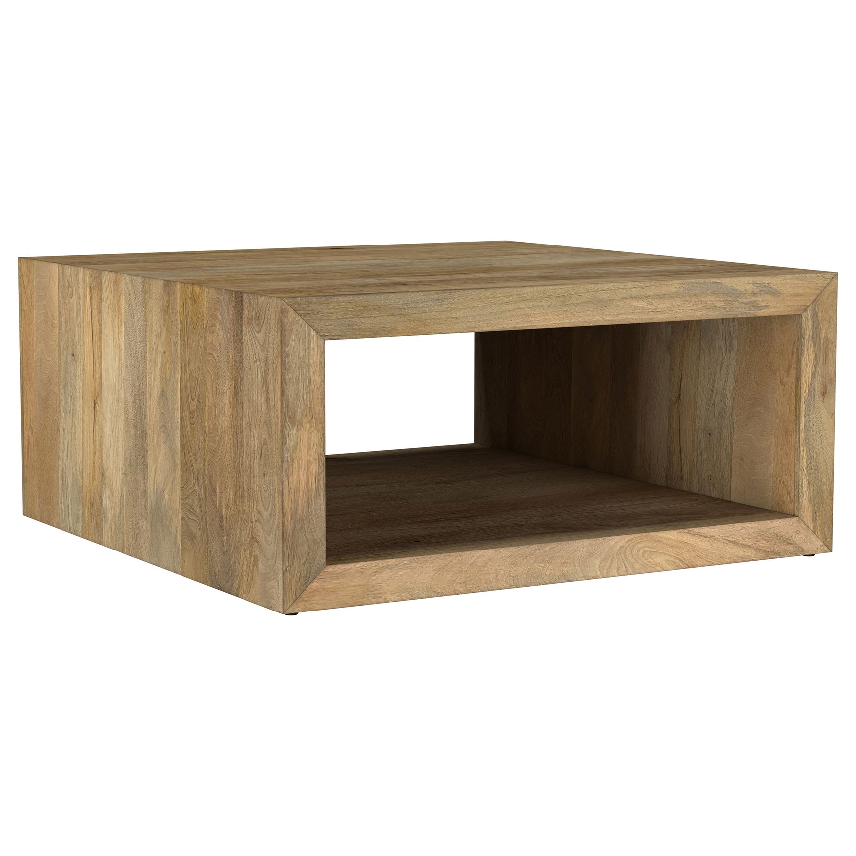 Benton Square Solid Mango Wood Coffee Table Natural - Tampa Furniture Outlet