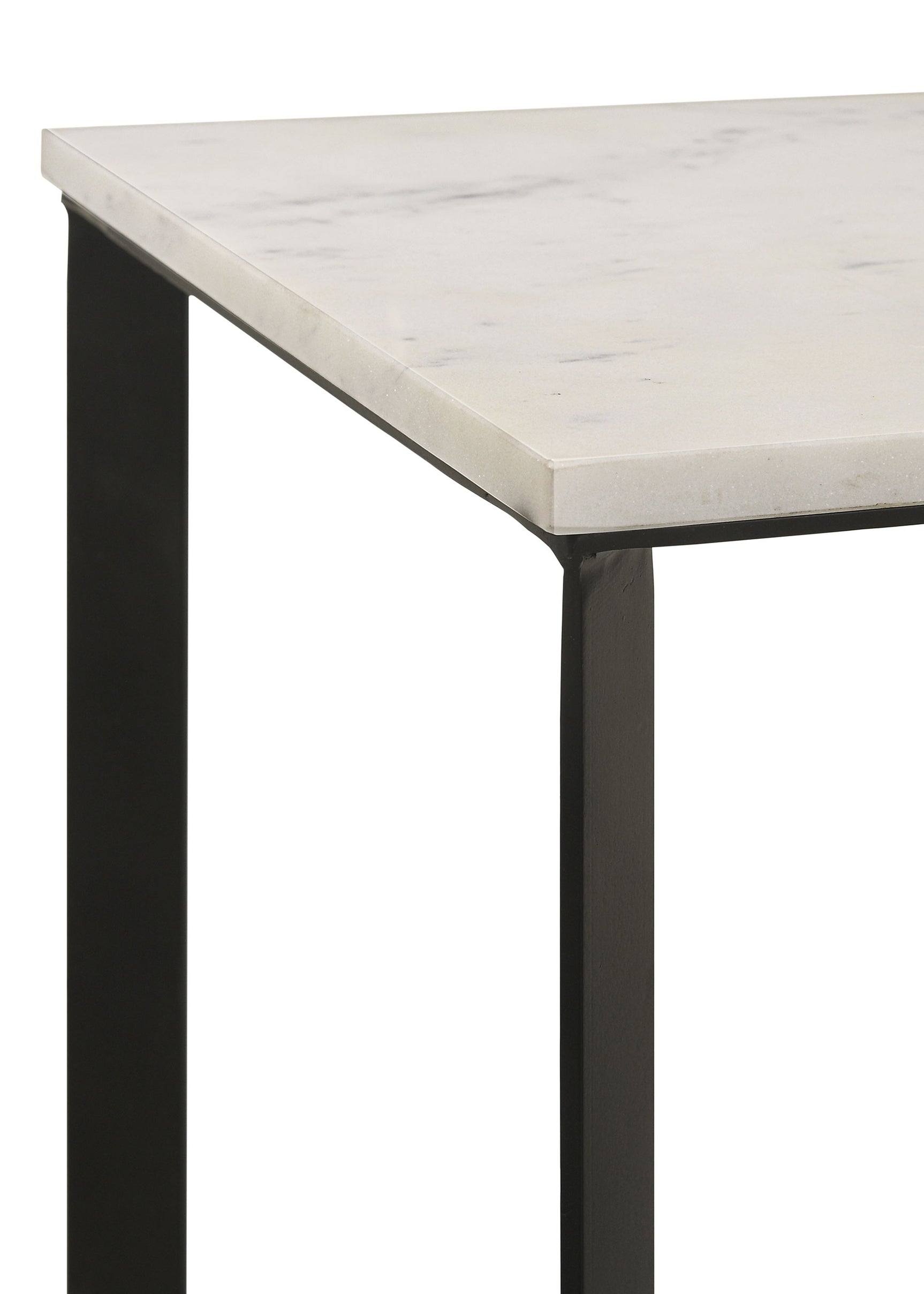 Tobin Square Marble Top End Table White and Black - Tampa Furniture Outlet