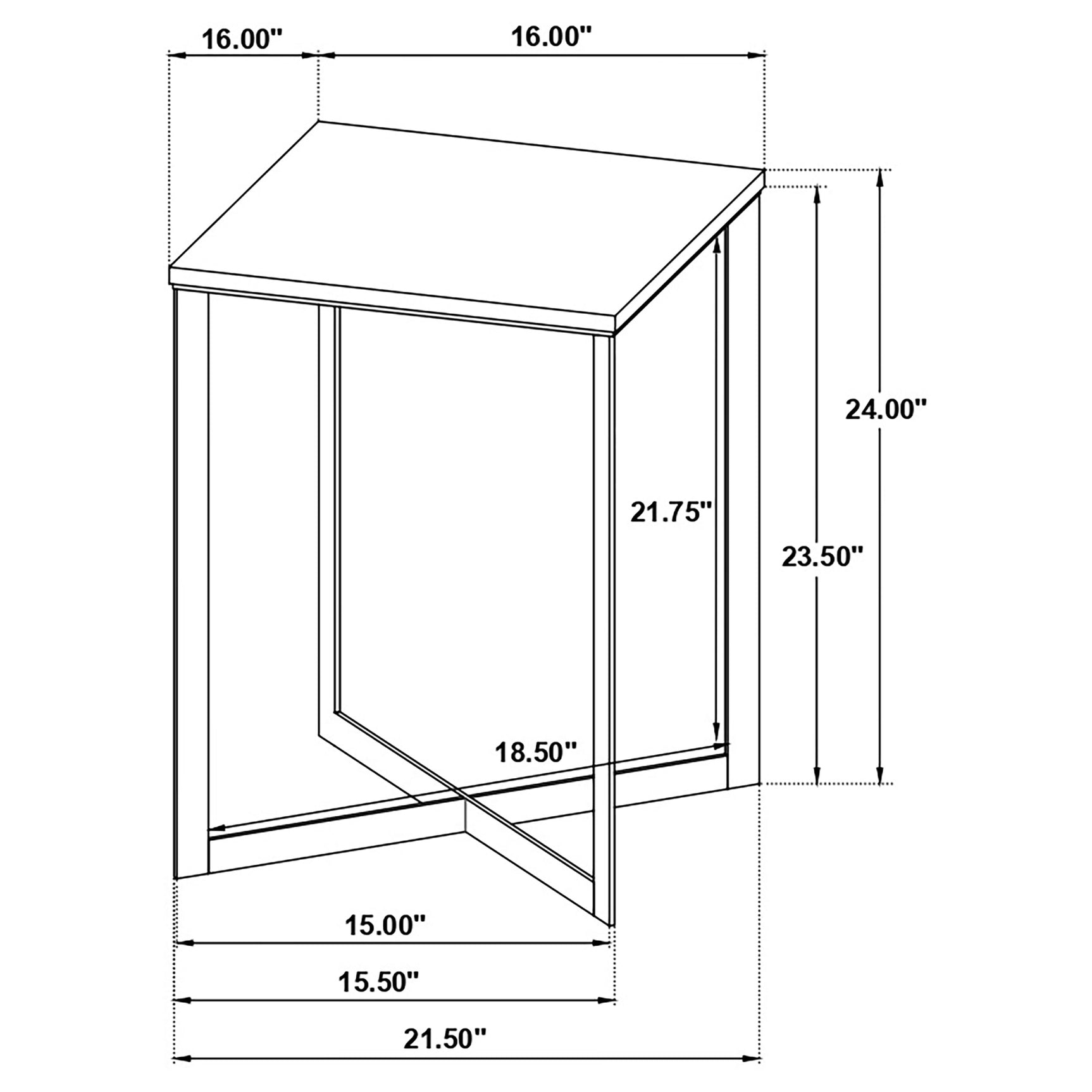 Tobin Square Marble Top End Table White and Black - Tampa Furniture Outlet