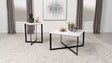 Tampa Furniture Outlet - Coaster - Tobin 2-piece Marble Top Coffee and End Table Set White - 707698-S2