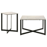 Tobin 2-piece Marble Top Coffee and End Table Set White - Tampa Furniture Outlet