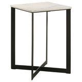 Tobin 2-piece Marble Top Coffee and End Table Set White - Tampa Furniture Outlet