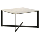 Tobin 2-piece Marble Top Coffee and End Table Set White - Tampa Furniture Outlet