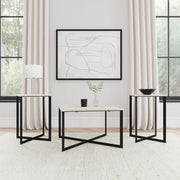 Tampa Furniture Outlet - Coaster - Tobin 3-piece Marble Top Coffee and End Table Set White - 707698-S3