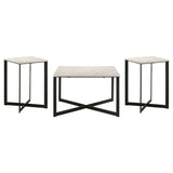 Tobin 3-piece Marble Top Coffee and End Table Set White - Tampa Furniture Outlet
