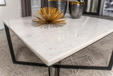 Tobin Square Marble Top Coffee Table White and Black - Tampa Furniture Outlet