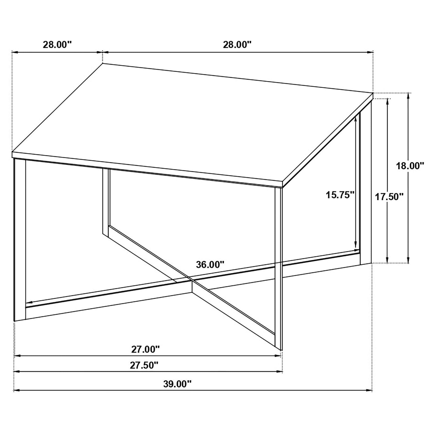 Tobin Square Marble Top Coffee Table White and Black - Tampa Furniture Outlet
