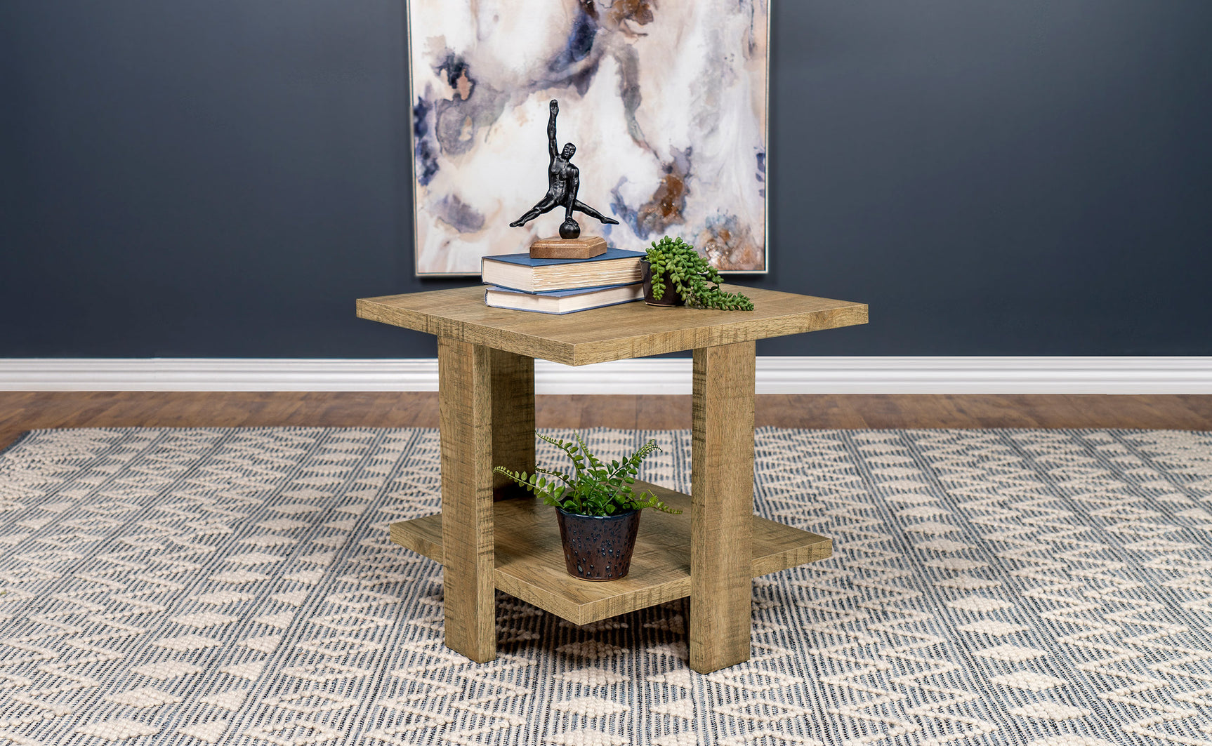 Dawn Square Engineered Wood End Table Mango Brown - Tampa Furniture Outlet