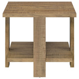 Dawn Square Engineered Wood End Table Mango Brown - Tampa Furniture Outlet