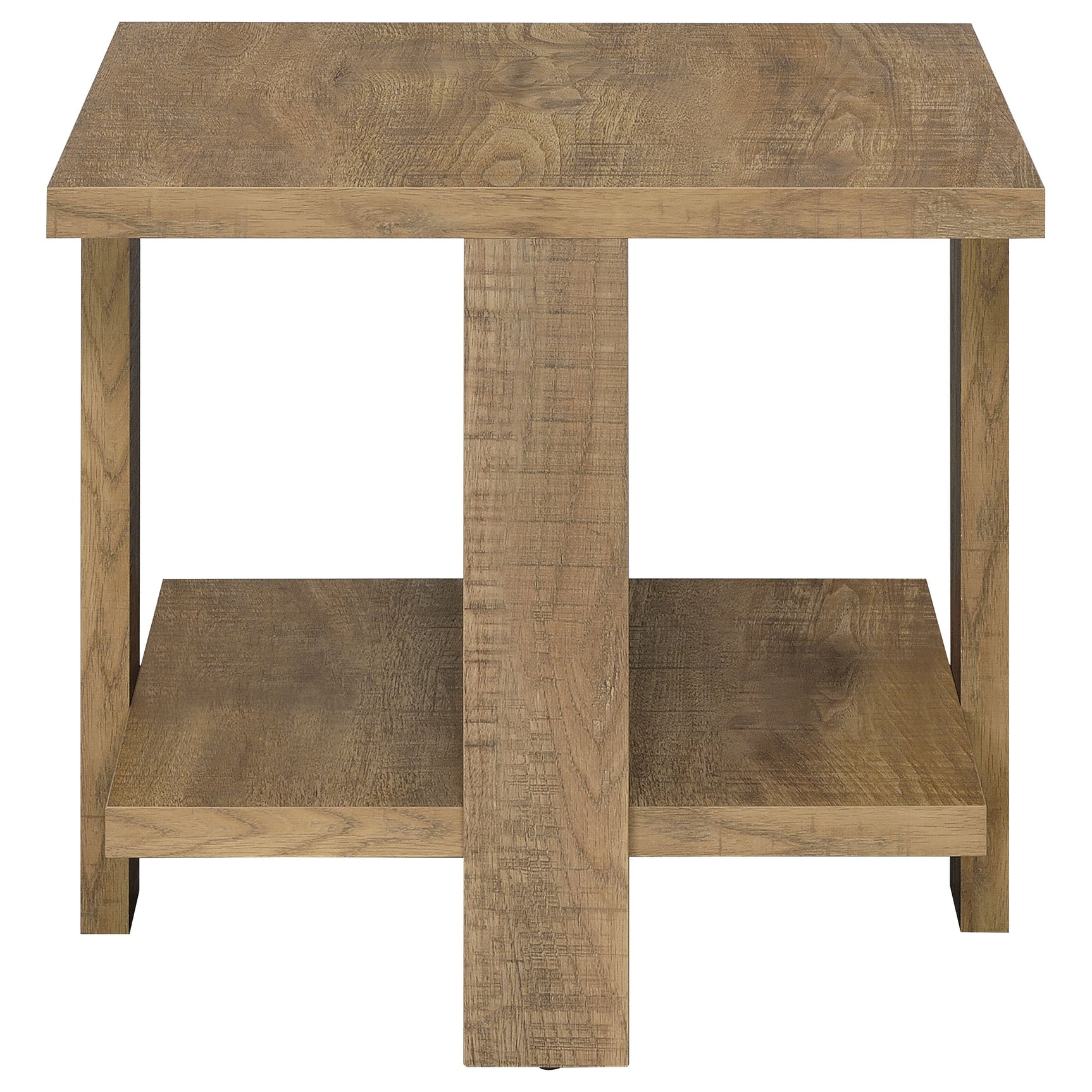 Dawn Square Engineered Wood End Table Mango Brown - Tampa Furniture Outlet