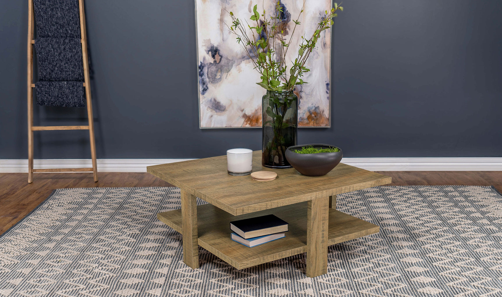 Dawn Square Engineered Wood Coffee Table Mango Brown - Tampa Furniture Outlet