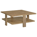 Tampa Furniture Outlet - Coaster - Dawn Square Engineered Wood Coffee Table Mango Brown - 707718