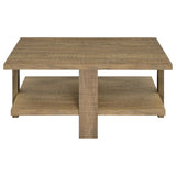 Dawn Square Engineered Wood Coffee Table Mango Brown - Tampa Furniture Outlet