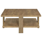 Dawn Square Engineered Wood Coffee Table Mango Brown - Tampa Furniture Outlet