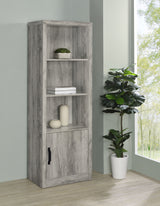 Burke 4-shelf Engineered Wood Media Tower Grey Driftwood - Tampa Furniture Outlet