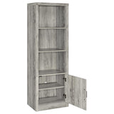Burke 4-shelf Engineered Wood Media Tower Grey Driftwood - Tampa Furniture Outlet