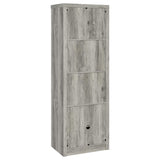 Burke 4-shelf Engineered Wood Media Tower Grey Driftwood - Tampa Furniture Outlet