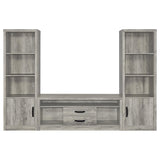 Burke 4-shelf Engineered Wood Media Tower Grey Driftwood - Tampa Furniture Outlet
