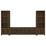 Sachin 3-shelf Engineered Wood Media Tower Dark Pine - Tampa Furniture Outlet