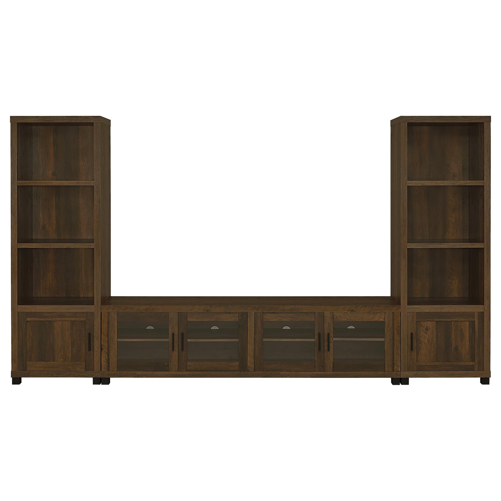 Sachin 3-shelf Engineered Wood Media Tower Dark Pine - Tampa Furniture Outlet