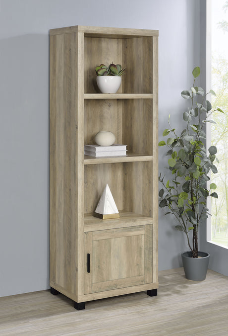 Sachin 3-shelf Engineered Wood Media Tower Distressed Pine - Tampa Furniture Outlet