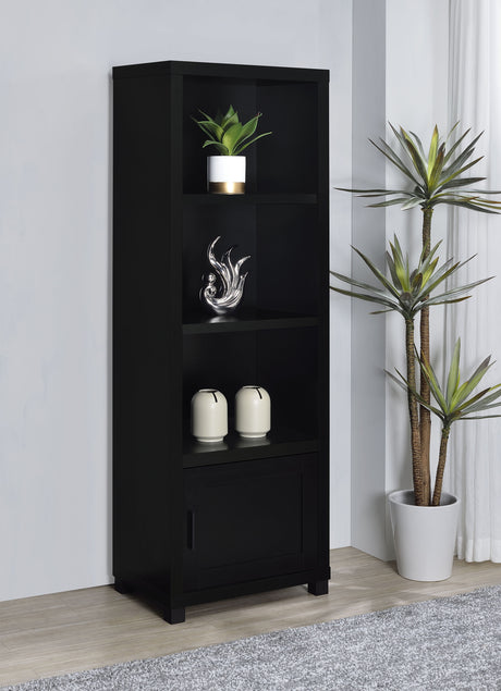 Jupiter 3-shelf Engineered Wood Media Tower Black - Tampa Furniture Outlet