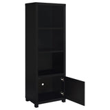 Jupiter 3-shelf Engineered Wood Media Tower Black - Tampa Furniture Outlet