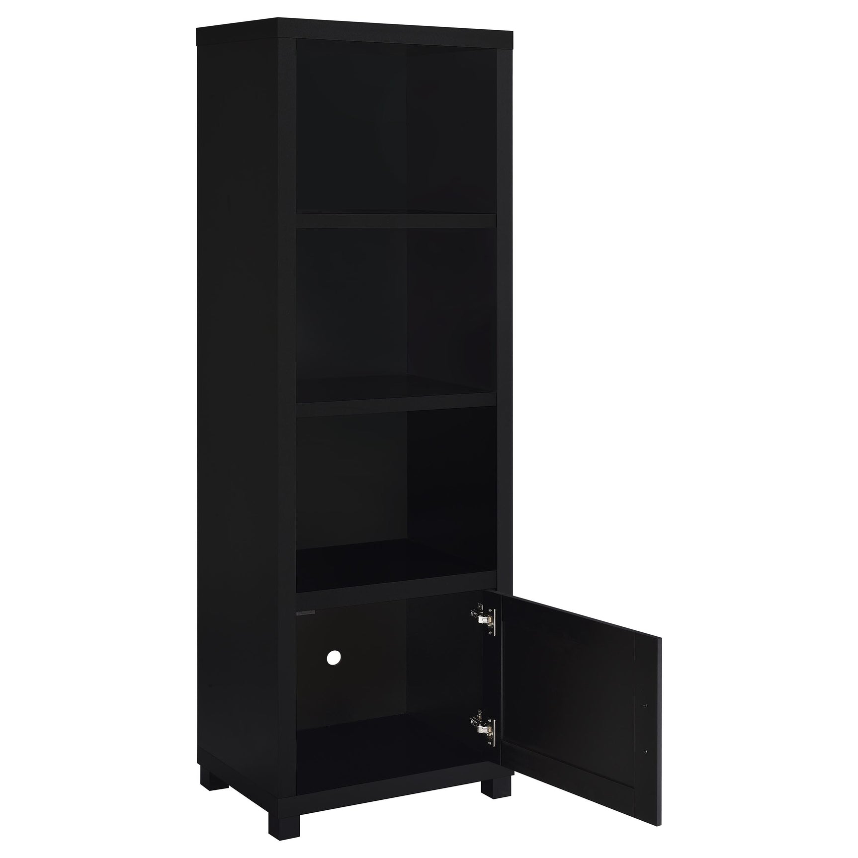 Jupiter 3-shelf Engineered Wood Media Tower Black - Tampa Furniture Outlet