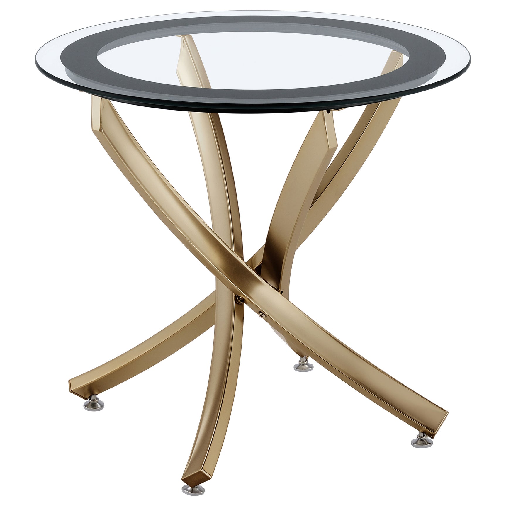 Brooke 2-piece Round Coffee and End Table Set Rose Brass - Tampa Furniture Outlet