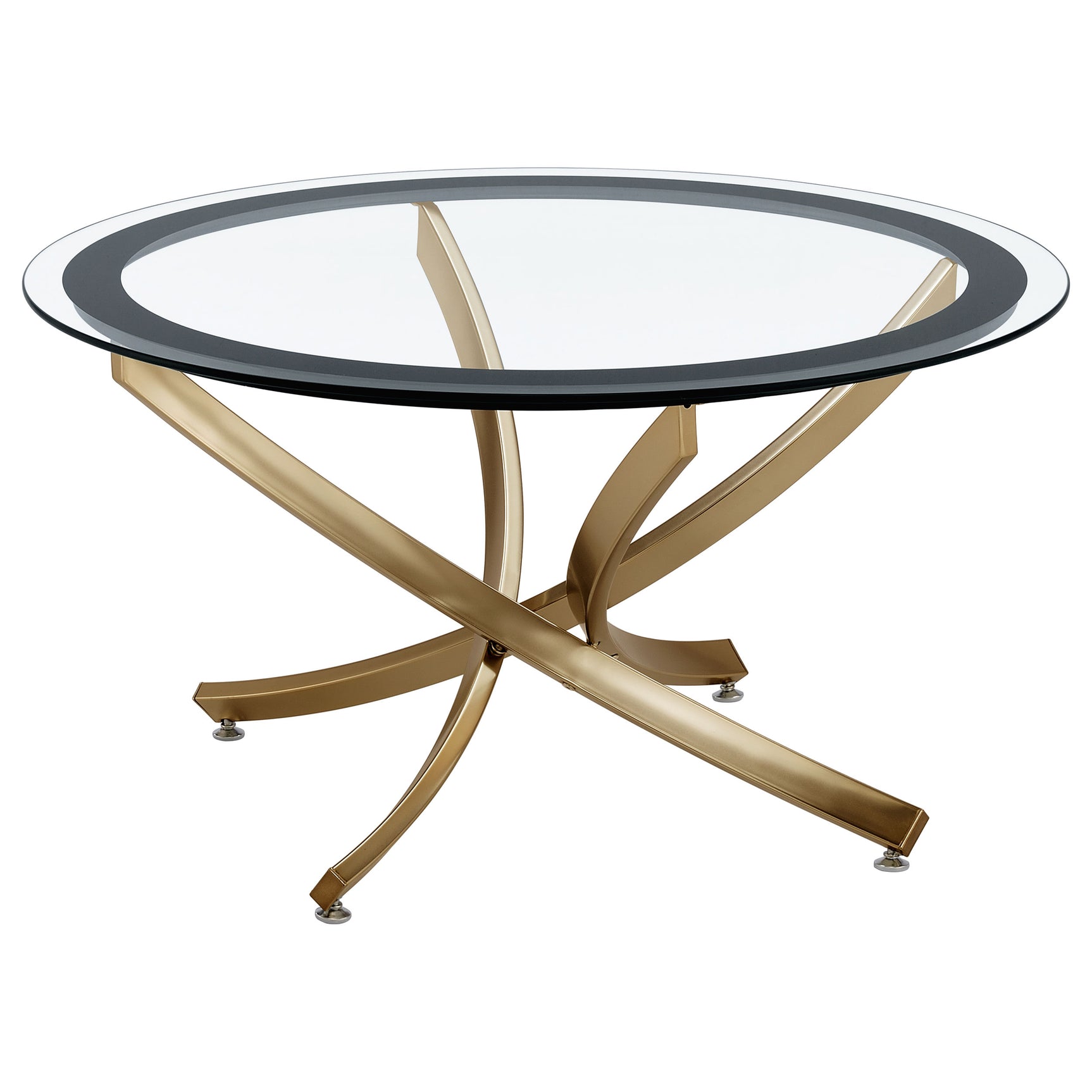 Brooke 2-piece Round Coffee and End Table Set Rose Brass - Tampa Furniture Outlet