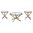 Tampa Furniture Outlet - Coaster - Brooke 3-piece Round Coffee and End Table Set Rose Brass - 707888-S3