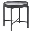 Tampa Furniture Outlet - Coaster - Ozella Round End Side Table with Recessed Top Sandy Black - 707897