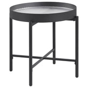 Tampa Furniture Outlet - Coaster - Ozella Round End Side Table with Recessed Top Sandy Black - 707897
