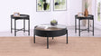 Tampa Furniture Outlet - Coaster - Ozella 3-piece Round Coffee and End Table Set Sandy Black - 707898-S3