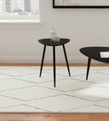 Odessa Triangular Solid Wood End Table Black - Tampa Furniture Outlet
