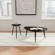 Tampa Furniture Outlet - Coaster - Odessa 2-piece Triangular Coffee and End Table Set Black - 707918-S2