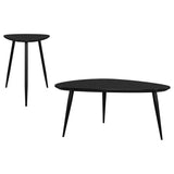 Odessa 2-piece Triangular Coffee and End Table Set Black - Tampa Furniture Outlet