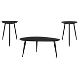 Odessa 3-piece Triangular Coffee and End Table Set Black - Tampa Furniture Outlet