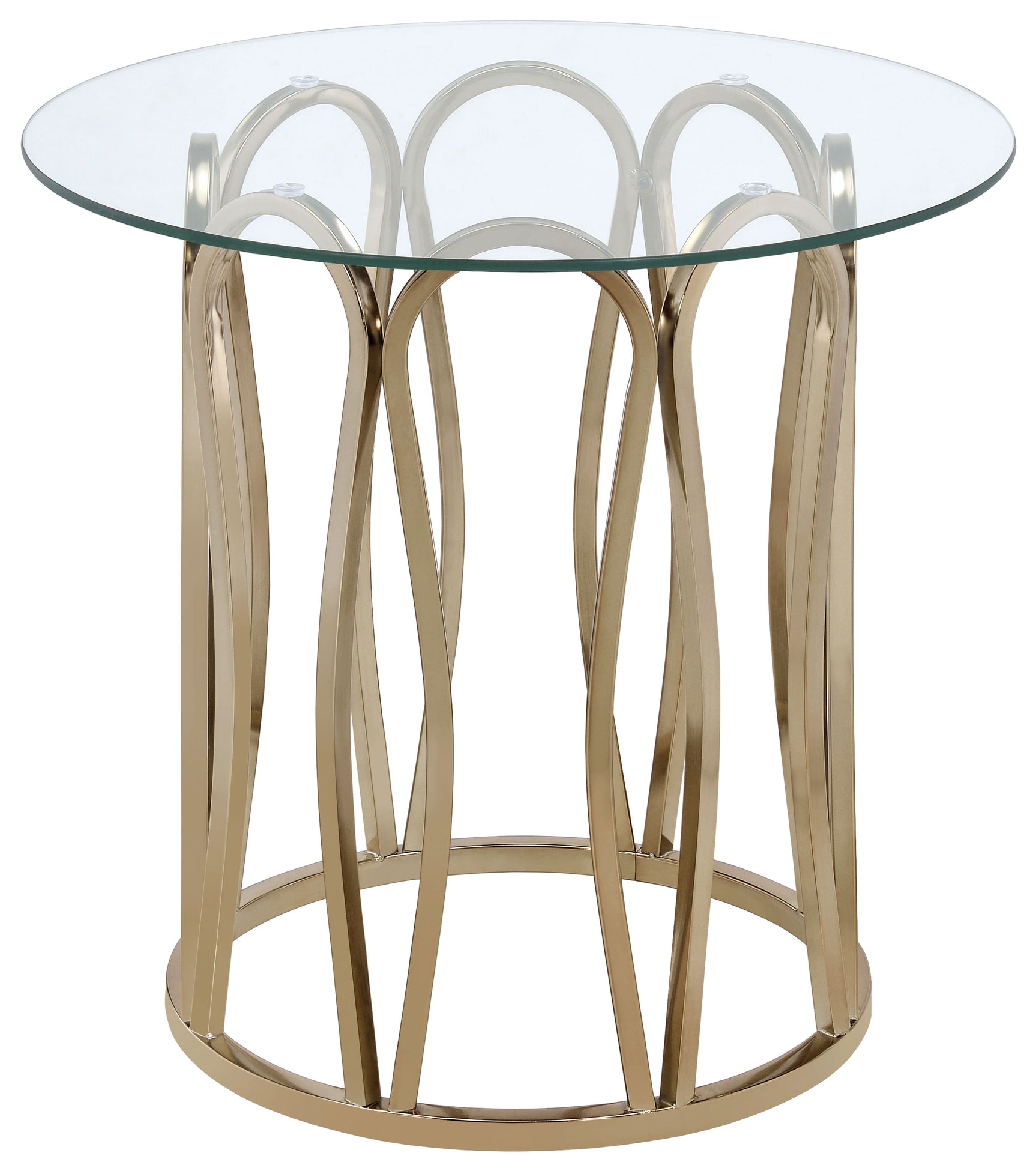 Tampa Furniture Outlet - Coaster - Monett Round Glass Top Side End Table Chocolate Chrome - 708057