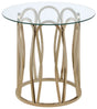 Tampa Furniture Outlet - Coaster - Monett Round Glass Top Side End Table Chocolate Chrome - 708057