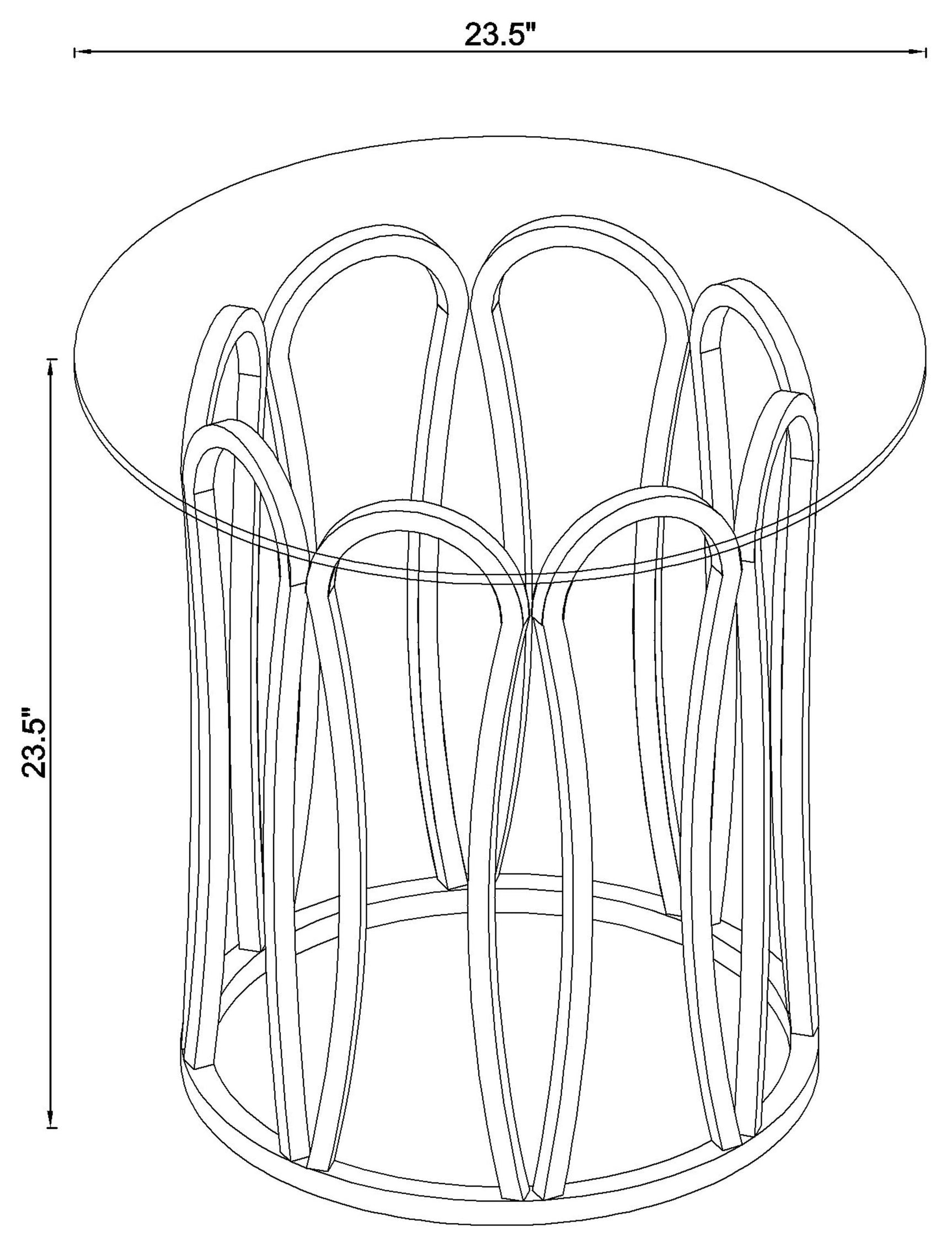 Monett Round Glass Top Side End Table Chocolate Chrome - Tampa Furniture Outlet