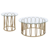 Monett 2-piece Coffee and End Table Set Chocolate Chrome - Tampa Furniture Outlet