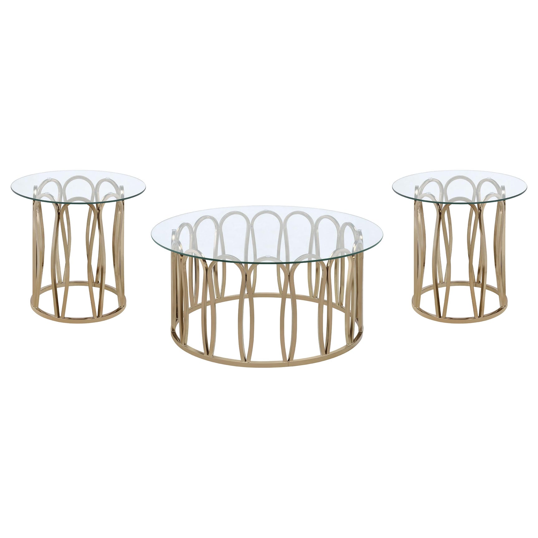 Monett 3-piece Coffee and End Table Set Chocolate Chrome - Tampa Furniture Outlet